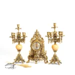 ساعت و شمعدان برنزی کد 1614