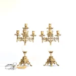 ساعت و شمعدان برنزی کد 1619