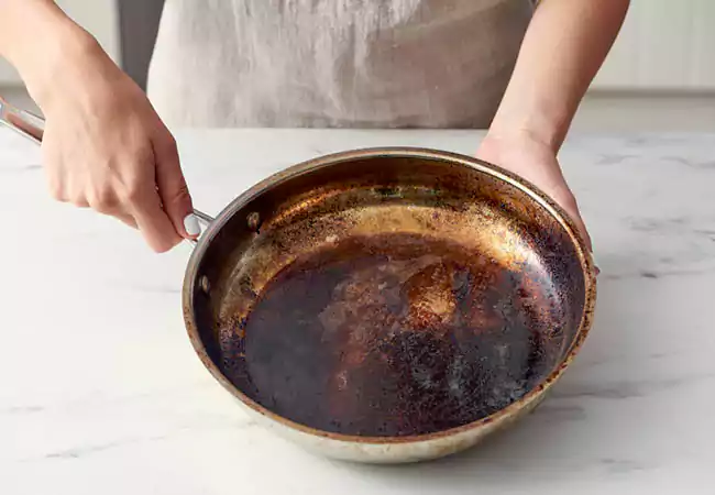 تمیز کردن ظروف استیل سوخته