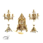 ساعت و شمعدان سنگ و برنز کد 1618