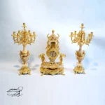 ساعت و شمعدان برنز و سنگ کد1631